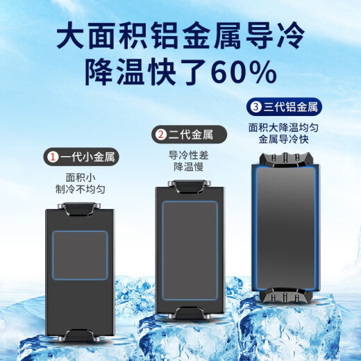 Zhengku mobile phone radiator back clip water-cooled chicken King of Glory cooling artifact ice-sealed handle semiconductor cooling refrigeration liquid cooling silent peripheral small fan Android Xiaomi Huawei [Cool Black] Innovative Ice Porcelain Semiconductor-3 Seconds Cooling丨Apple Android Universal