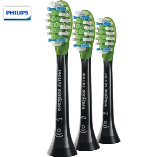 飞利浦（PHILIPS） 电动牙刷头替换头钻石系列适配HX9924HX9903HX9911HX9912HX9954HX9924 3支 黑色亮白型装HX9063/96