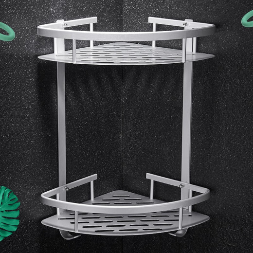 BEISi bathroom storage rack space aluminum single layer corner rack bathroom tripod storage rack wall hanging shelf matte double layer tripod