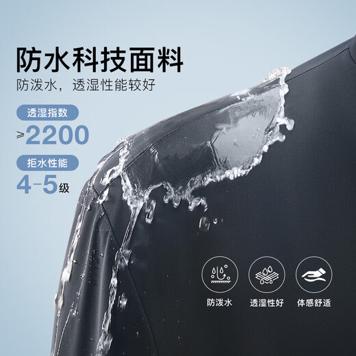 Rimula Men's Autumn Light Business Travel Jacket Four-Way Elastic Water Repellent Business Stand Collar Jacket NKDG3004 Gray Blue 175