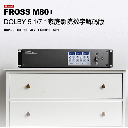 沸斯（FROSS）M80家庭ktv混响器 专业卡拉ok前级效果器 家庭影院5.1/7.1解码器 9.2+4全景声 防啸叫音频处理器 5.1/7.1数字解码KTV效果器