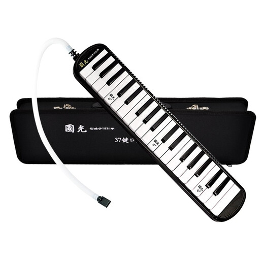 Guoguang Shanghai Guoguang harmonica 37 keys for children, 32 keys for beginners, students, classroom teaching, adult playing instruments, 37 keys black + soft bag + 2 sets of blowpipes + playing instructions + note stickers + children's harmonica