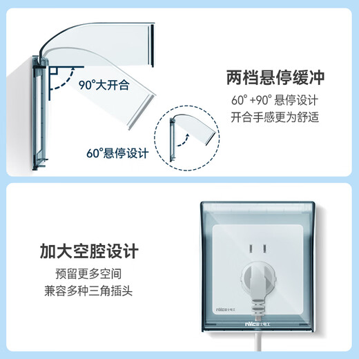 NVC NVC Electrician switch socket transparent 86-type wall socket protective cover waterproof box splash-proof box