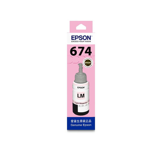 Epson Original 674 Series Ink adapté à L801 / L805 / L810 / L850 / L1800 T6746 Light Magenta Ink / 70ml