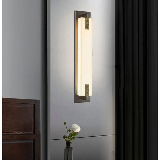 Mixin New Chinese Style Marble Wall Lamp Living Room Background Wall Chinese Style Simple Balcony Outdoor Waterproof Translucent Stone Wall Lamp A Model All Copper 47cm Marble