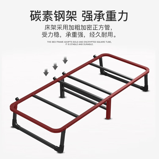 L&S折叠床单人午休床办公室午睡床两折布艺简易床医院陪护家用折叠床 BGC813 60CM（加粗加厚）