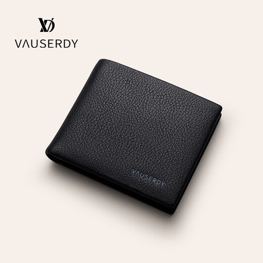 VAUSERDY范赛迪【七夕礼物】男士钱包男真皮头层牛皮高档奢侈短款商务皮夹送男友 V609016【精美礼盒包装】