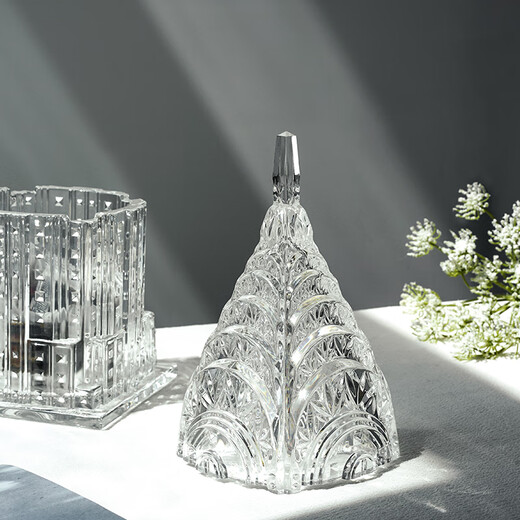 BOHEMIA Czech original imported crystal glass sugar bowl Nordic light luxury simple living room tower ornament 520 gift frosted eagle sugar bowl ornament