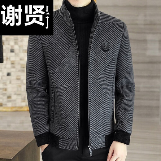 
Xie Xian jacket men's wool coat short wool jacket trendy middle-aged wool casual men's clothing 20936-836 khaki green 175 (115-130Jin[Jin equals 0.5 kg])