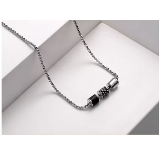 Armani (Emporio Armani) lucky bead black three-bead small waist men's necklace, birthday gift for boyfriend, Valentine's Day gift EGS2383020