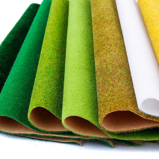 Runhuanian sand table model turf building model material diy handmade sand table lawn outdoor grass powder turf paper light green 50*100cm1 sheet