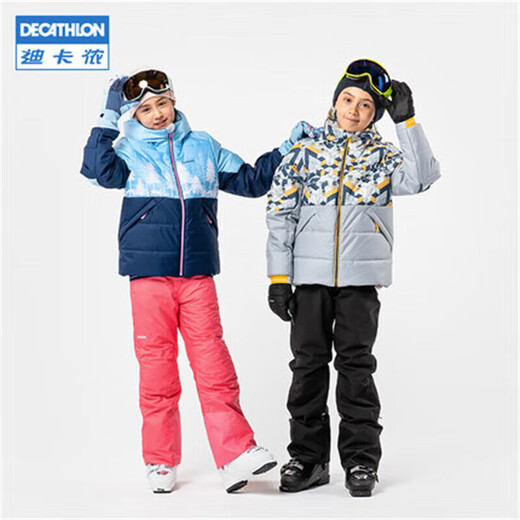 Decathlon children's ski clothing winter waterproof warm cotton clothing children's sports clothing purple 155-4663992