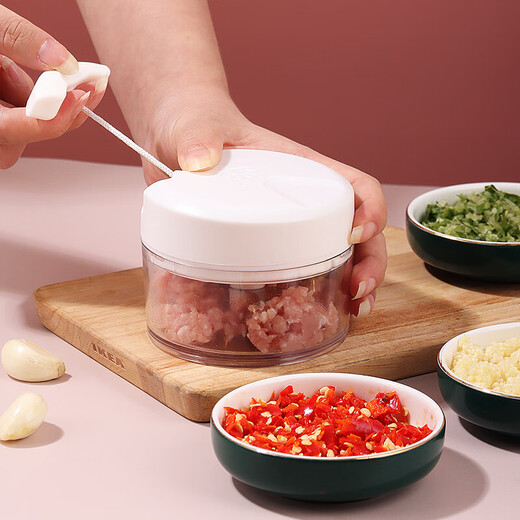 Baijie manual garlic puller household kitchen garlic beater cooking machine garlic smasher vegetable grinder meat grinder manual garlic puller ivory white