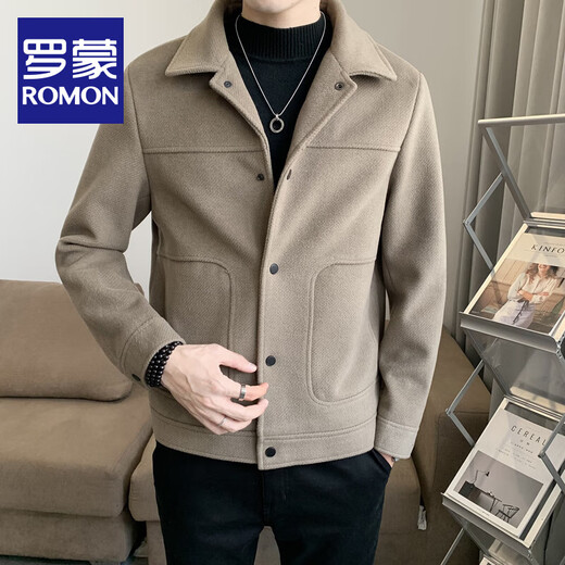 Romon Woolen Jacket Men's Autumn and Winter 2025 New Men's Korean Style Trendy Loose, Handsome and Versatile Warm Woolen Jacket Brown 2XL Romon Woolen Jacket Men's Autumn and Winter 2025 New Men's Korean Style Trendy Loose, Handsome and Versatile Warm Woolen Jacket Brown 2XL