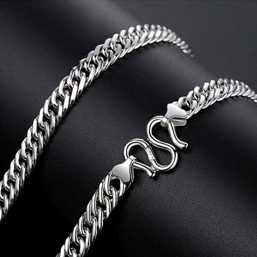 Xizhao Jewelry Platinum Necklace Horsewhip Necklace PT950 Widened and Large Simple Boss Chain Men's Plain Chain 52.02g Shipping in 1-10 working days