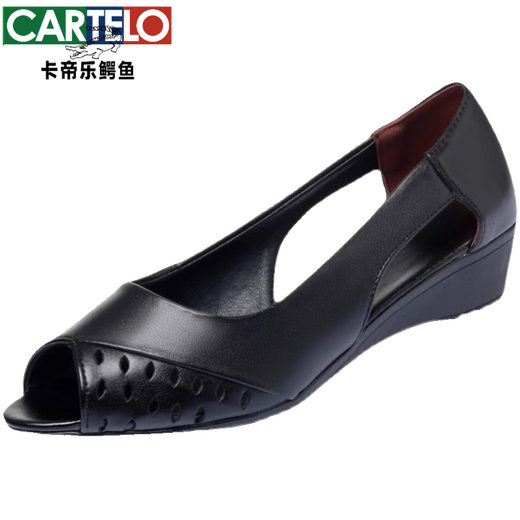 Sandales en cuir Cartelo pour les femmes de la semelle confortable pour femmes Fish Chaussures en cuir à talons