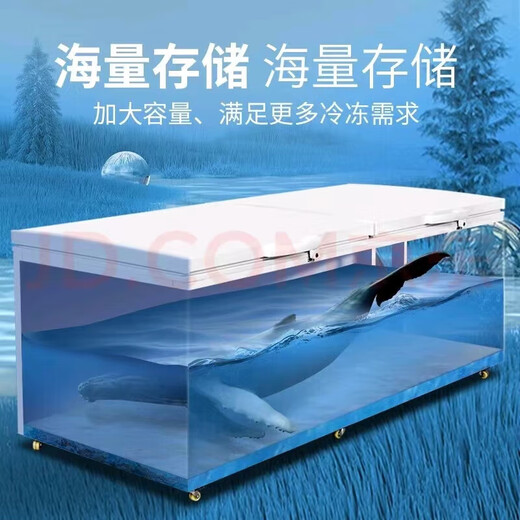 雪花（SNOWFLK）冰柜商用家用冷柜卧式大容量冷冻冷藏柜双温展示柜 【1048数显】铜管双温1.97米丨一级能效 空柜温度可达-30度丨速冷低耗