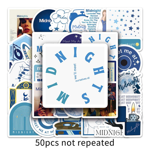 50 photos Taylor Swift Midnights Taylor Album Peripheral Stickers Computer and Mobile Stickers Waterproof Decoration [50 photos not repeated] Taylor midnight-695 4-5cm