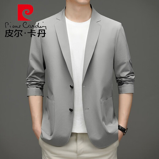 Pierre cardin French men's suit men's slim spring and autumn style business youth small suit casual men's single western jacket knitting khaki XL 180/96A 135-150Jin [Jin equals 0.5 kg]