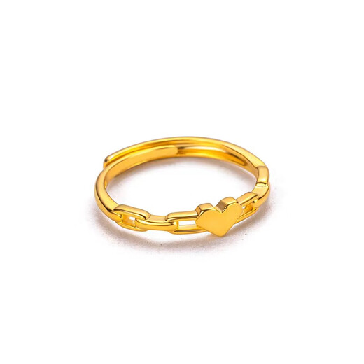 Duchen 18k gold ring women's new 18k gold love chain terms 3d hard gold opening adjustable 999 gold element gold finger