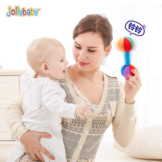 Jollybaby Baby Vision Tracking Baby Handgreifball taktile Wahrnehmung Rasselball Spielzeug – Trainingshanteln – Schwarz und Weiß Rot