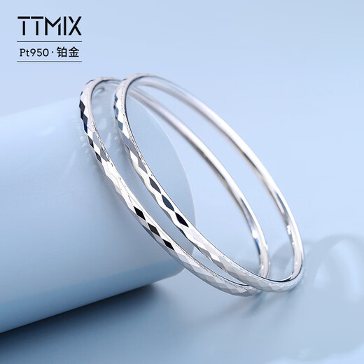 TTMIX genuine pt950 platinum bracelet for women platinum bracelet round light luxury platinum bracelet birthday gift 56mm weight 12.34g thick 3.0mm