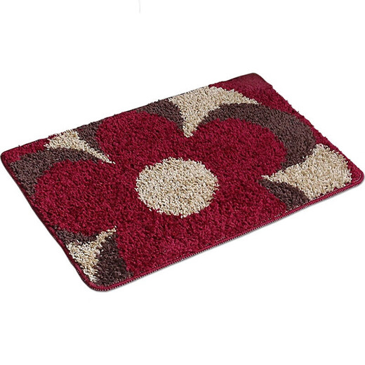 Bathroom door mats, home door absorbent floor mats, toilet bedroom mats, bathroom anti-slip mats, red large flowers 40*60cm