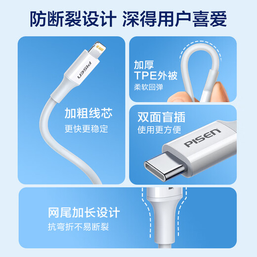 Pinsheng 2-pack Apple data cable fast charging PD20W multiple iPhone charging cables USB-C car cable suitable for Apple 14ProMax/13/12 1.5 meters