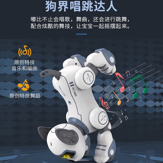 Jjric Early Education Vocation Contrôle de machine intelligente Chog Children's Toys's Garçons 3-6 ans Girls 4-5-8 ans Cadeau d'anniversaire grand programme Smart Programmation Early Education Machine Dog [Blanc] 6.1 Cadeau de la journée pour les enfants