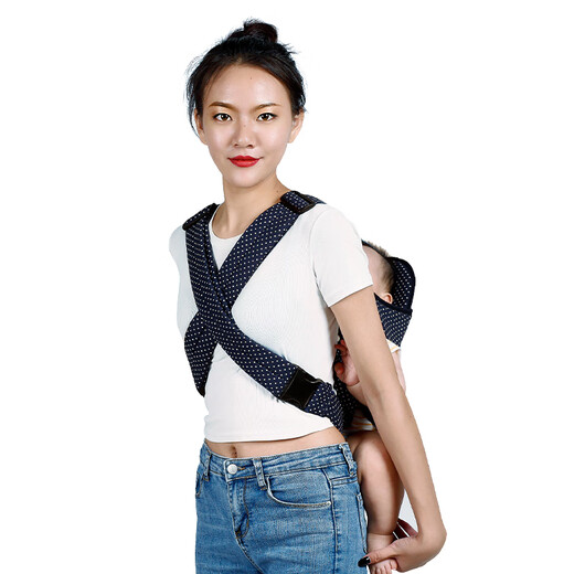 
TIANER baby strap front and rear simple front-back baby strap horizontally back-back newborn baby back bag Tianer 03 net style - blue dot