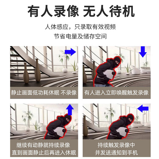 巧度4K超高清摄像头家用4g监控器小巧型无线摄线头带夜视私形无线wifi探头手机远程录像免插电池摄像头 含32G卡】续航款WFI连接+手机远程开关唤醒