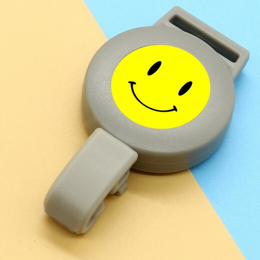 
Kafus integrated environmentally friendly smiley face easy to pull buckle stretchable buckle ID card cover with 1.5CM lanyard breast card work certificate telescopic buckle ear button custom drip plastic LOGO 9903 white telescopic buckle + smiley face 1