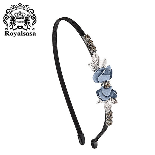 Royal sasa royal salsa hair accessories Japanese and Korean version of headband headband hairpin head flower artificial crystal silk satin flower ornaments elegant blue 607017
