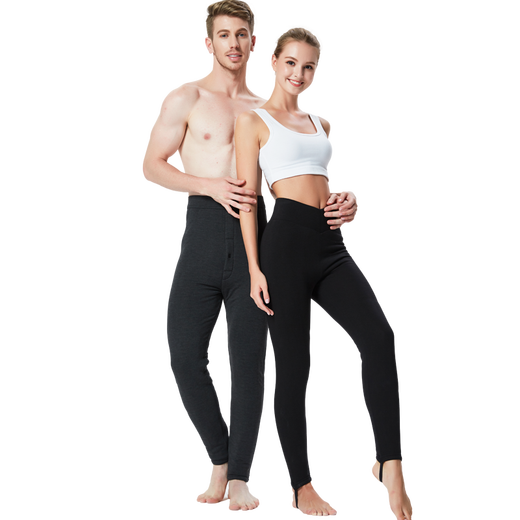 Yanglaoda cotton trousers slim fit wool thermal trousers for men thickened wool thermal trousers for couples men black gray 3XL (175/88B)