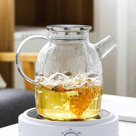 SUSHI CERAMICS high borosilicate teapot for brewing scented tea, high temperature resistant boilable teapot, stainless steel lid, 1780ml cold kettle