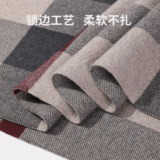 MITHAOL KUSC cashmere men's scarf 2025 winter thickened warm scarf birthday gift for boyfriend and husband gray high-end gift box