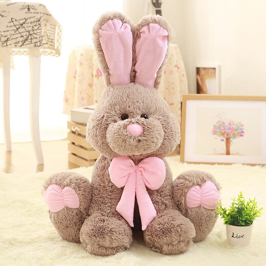 Ai LE RABBIT AMERICAN RABBIT DULL DUSS AUSSERHALTE LIGE DULL PLUSH TOY HANINGBITGEBUTSTEISSBUCHTE GEBITGE FREE EHREA UND GRIPHER HILFE GRAY AMERIKANISCHE RANDELPUSS 1,5 Meter Geschenk für Göttin
