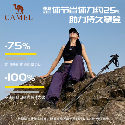 
Camel (CAMEL) outdoor hiking pole cane lightweight folding aluminum alloy crutch stick hiking equipment for elderly crutches anti-slip P672
