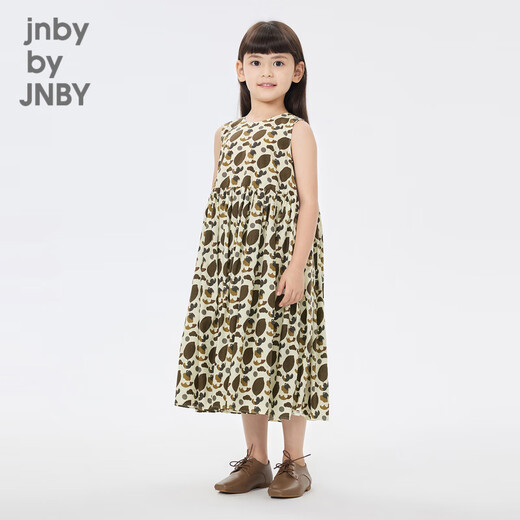 Jnby von Jnby Jiangnan Stoff Kinderkleidung ärmellose Kleid Sommer Süßes Muster lässig mittelgroß