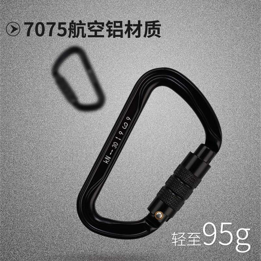 Golmud main lock D type 30KN professional rock climbing buckle mountaineering rescue high altitude operation automatic lock safety buckle equipment hook quick release GM9162 black