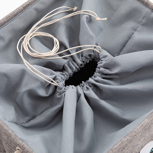 Quanyou (QUANU) Home Fabric Clothes Storage Box Drawstring Basket Organizing Box Dirty Clothes Basket Children's Toy Storage Basket KS Dark Gray