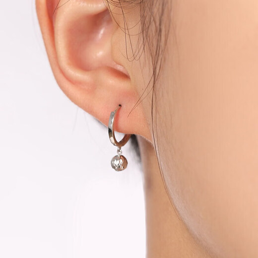 Zokai 520 Valentine's Day and Chinese Valentine's Day gift PT950 platinum earrings for women with polka dot earrings and earrings about 3.3 grams E01981