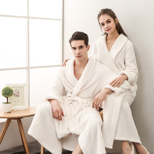 Ende des Jahres, verdickter Bademantel, Männer und Frauen-Samtpyjama, erweiterte und größere Flanellpaare Yukata 1506 Gray Men XL [165-175 cm, 120-160jin [Jin gleich 0,5 kg]]
