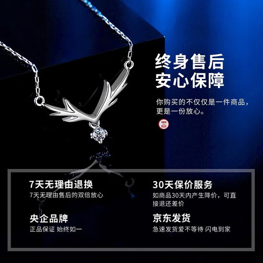 China Gold (CHINA GOLD) Yilu has you diamond platinum necklace women's platinum pendant girls birthday gift girlfriend and wife wedding anniversary platinum Yilu has you diamond necklace