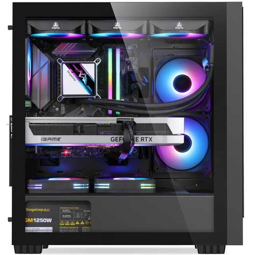 鑫谷（segotep）兰博360千变版（黑色）机箱 E-ATX位双面钢化玻璃侧透 顶置360水冷位 台式游戏电脑主机箱