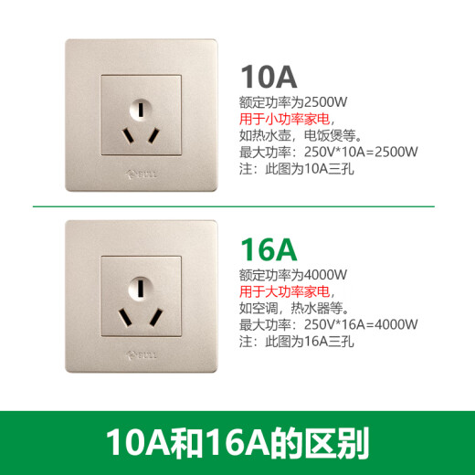 BULL wall socket G07 series 16A high-power three-hole air conditioning socket 86 type panel G07Z104 (U6) champagne gold concealed installation