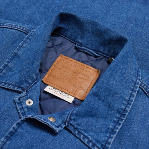 Levi's【商场同款】李维斯男士夹棉服外套复古潮A4880-0000 蓝色 S