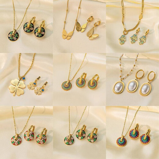 Collier Qingdao Jingbao Qingdao Jingbao Jewelry Co., Ltd. Insi-Sensory Collier Boulains de bijoux pour femmes Set New Style QYH1201 + QYG3041 [Collier + boucles d'oreilles]