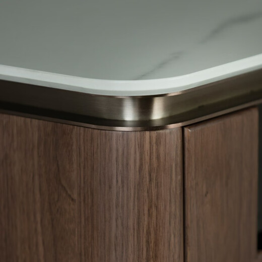 Zhijia Home | Haige Island | Small apartment solid wood slate island dining table black walnut light luxury island retro table cabinet black walnut * right socket (farewell model special offer / already enjoy 15% off)