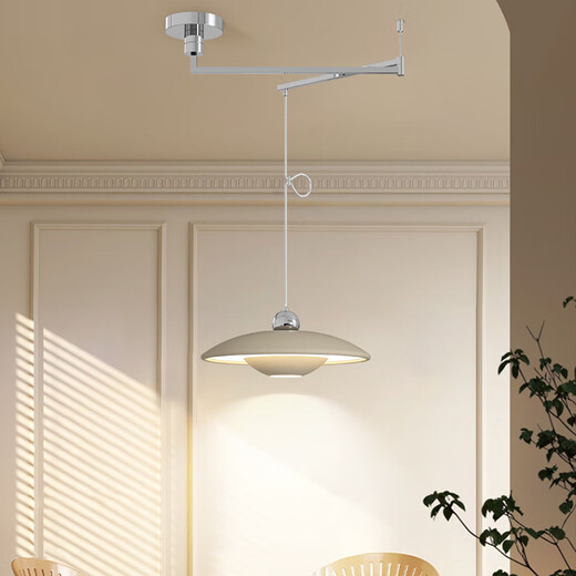 Junyu restaurant chandelier rocker flying saucer style design modern simple removable light luxury home Bauhaus bar table lamp ME8128-1 three-color LED (chrome + green) - hanging wire style